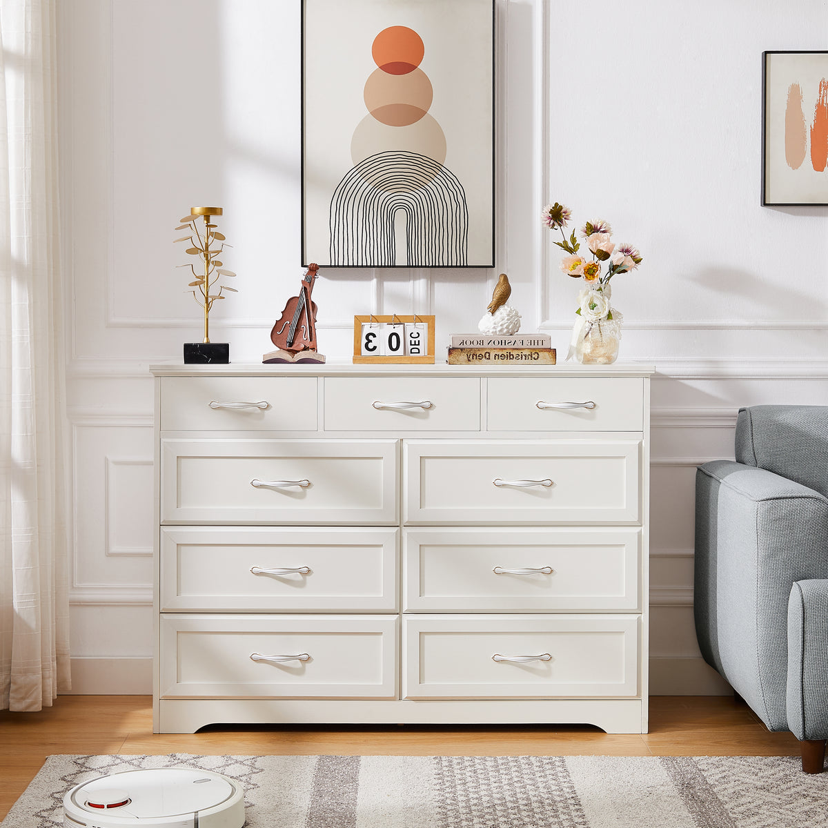 8-Drawer Bedroom Dresser – White