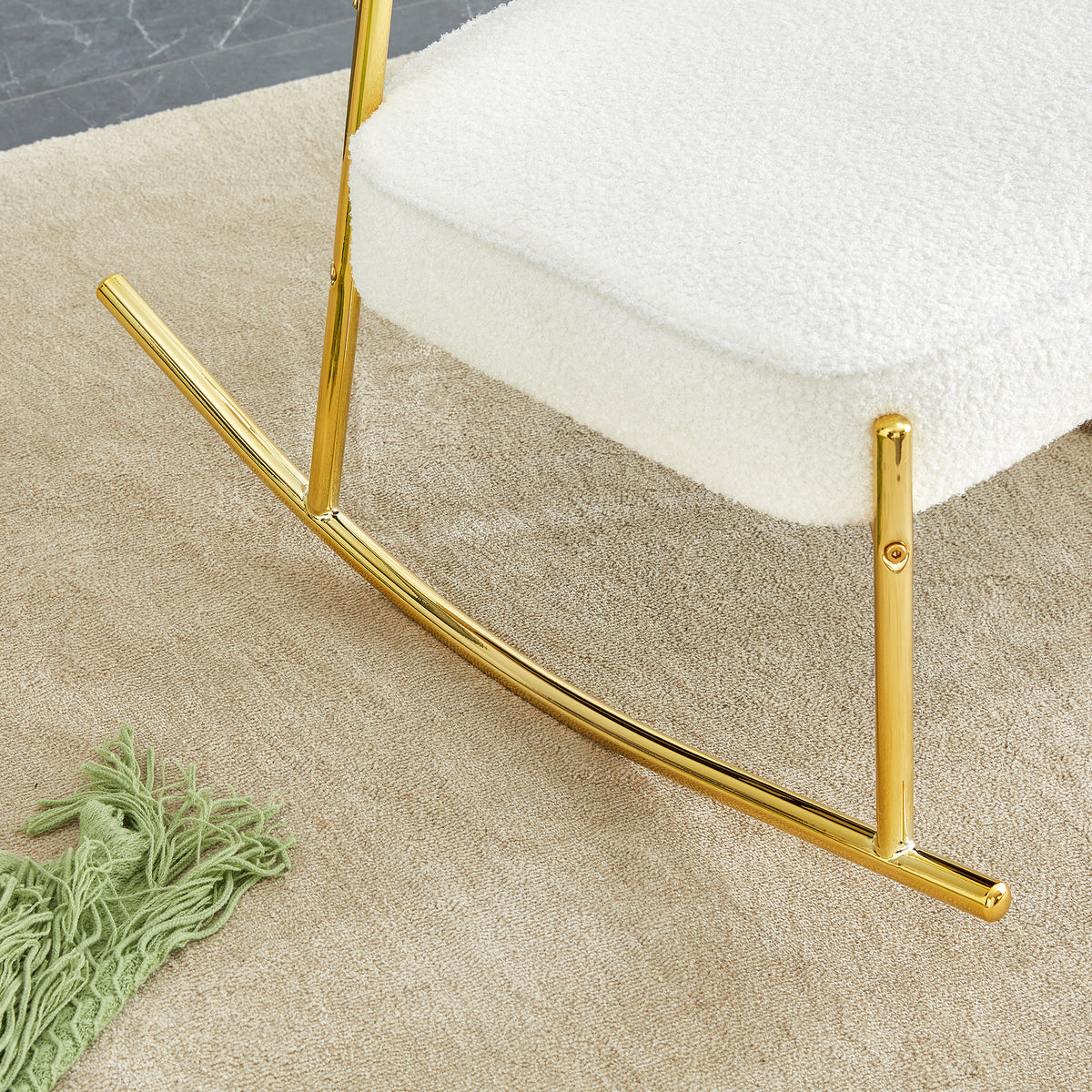 Suede Rocking Lounge Chair – Beige
