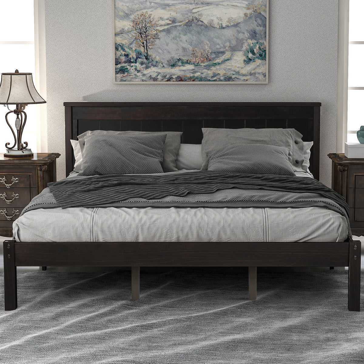 Platform Bed Frame Espresso Finish