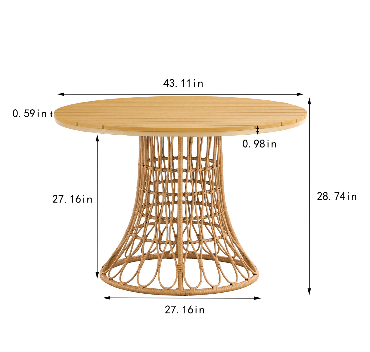 Outdoor Bamboo Dining Set (5 pcs)