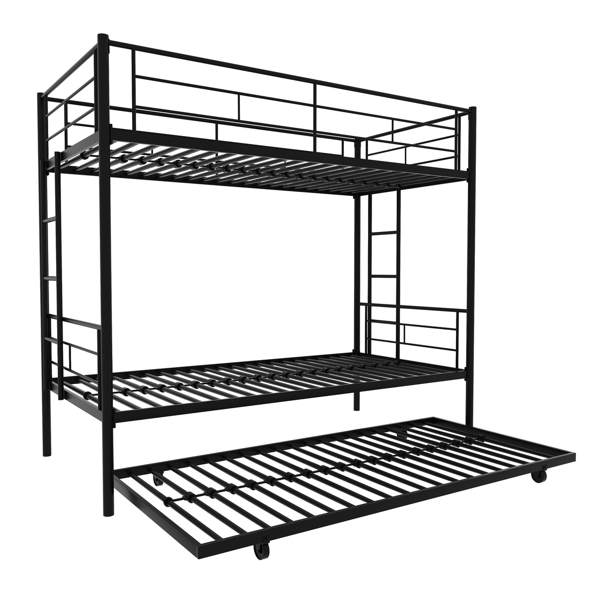 Twin Bunk Bed with Trundle Reinforced Frame