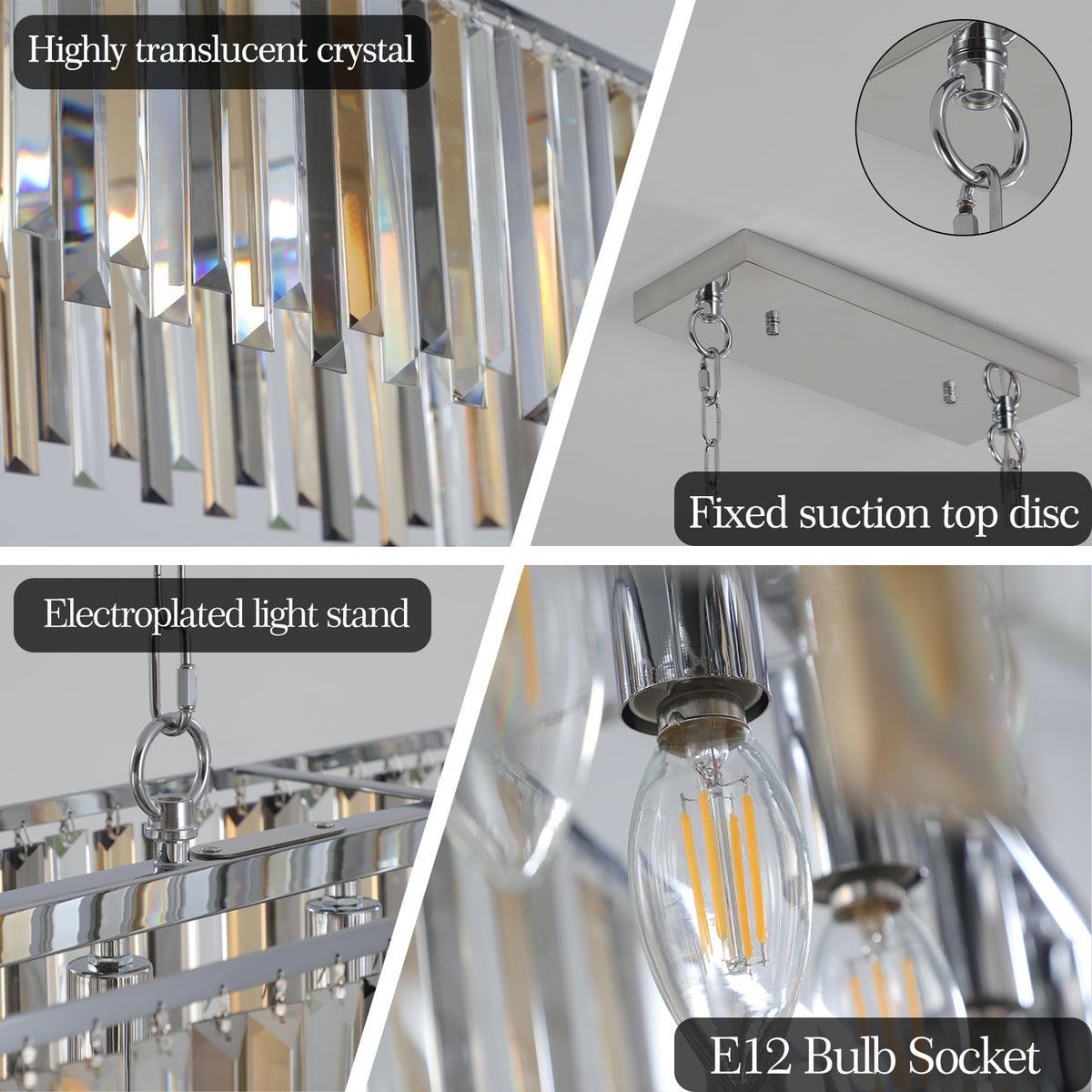 Oval Crystal Ceiling Chandelier