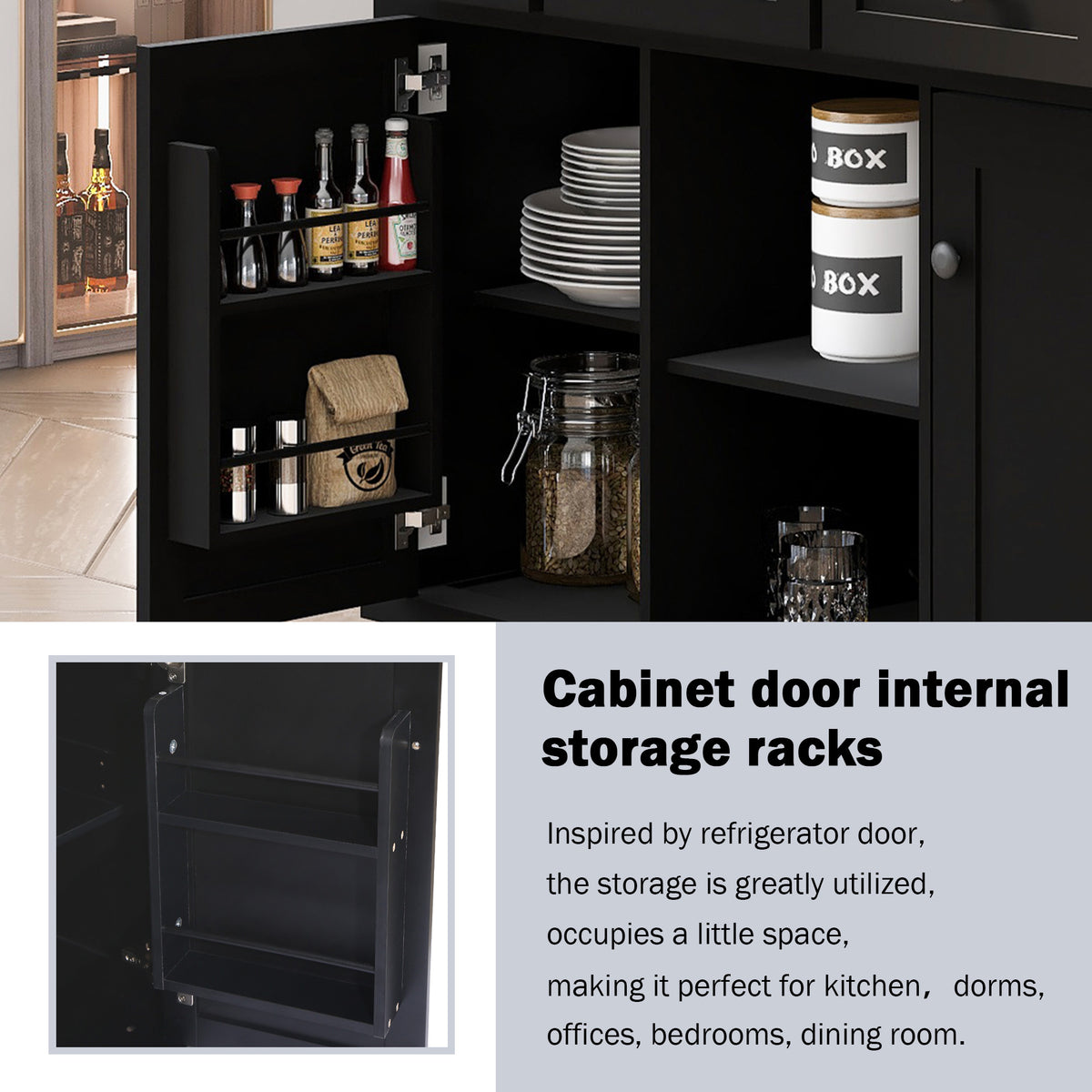 Kitchen Island Cart Black