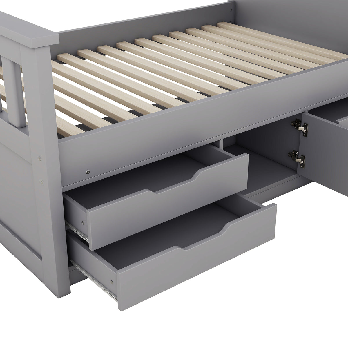 Twin Captain Platform Bed Gray
