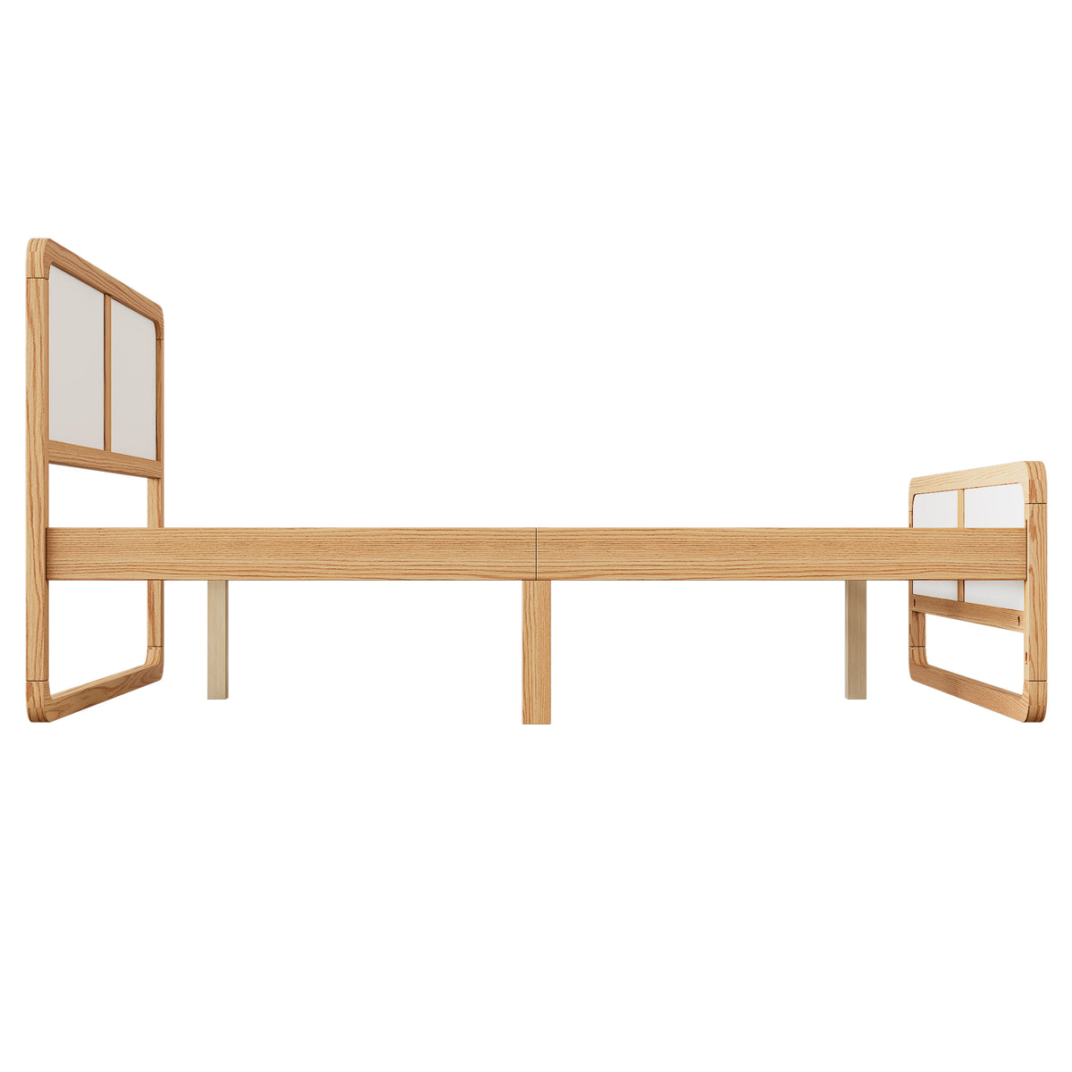 Queen Platform Bed Walnut White