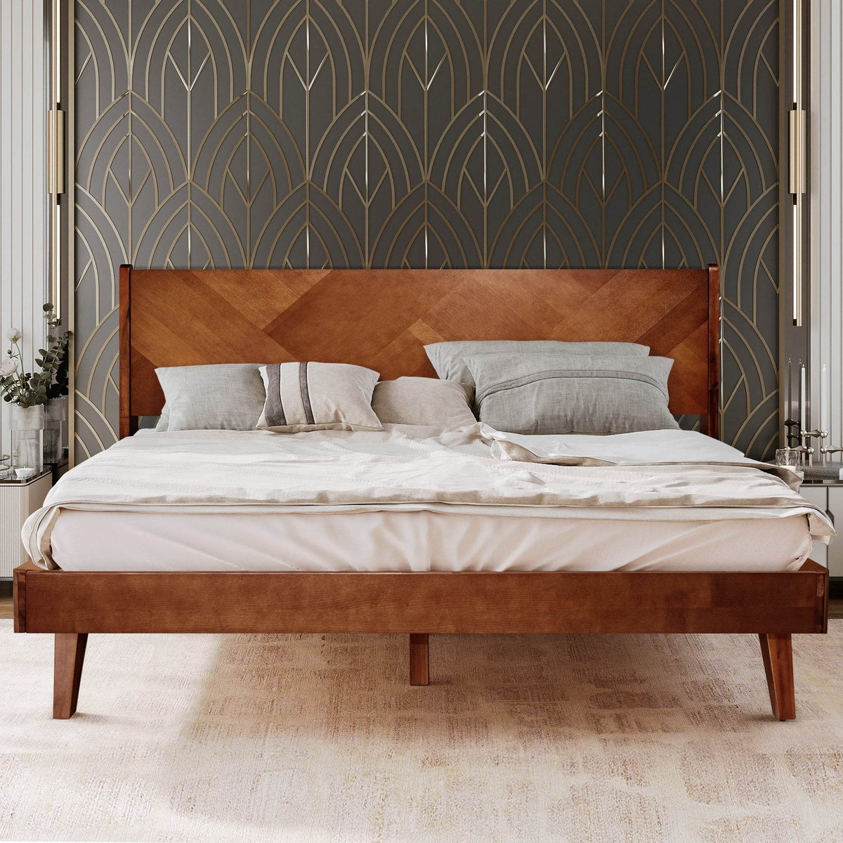 Gazelle Platform Bed Frame With Headboard