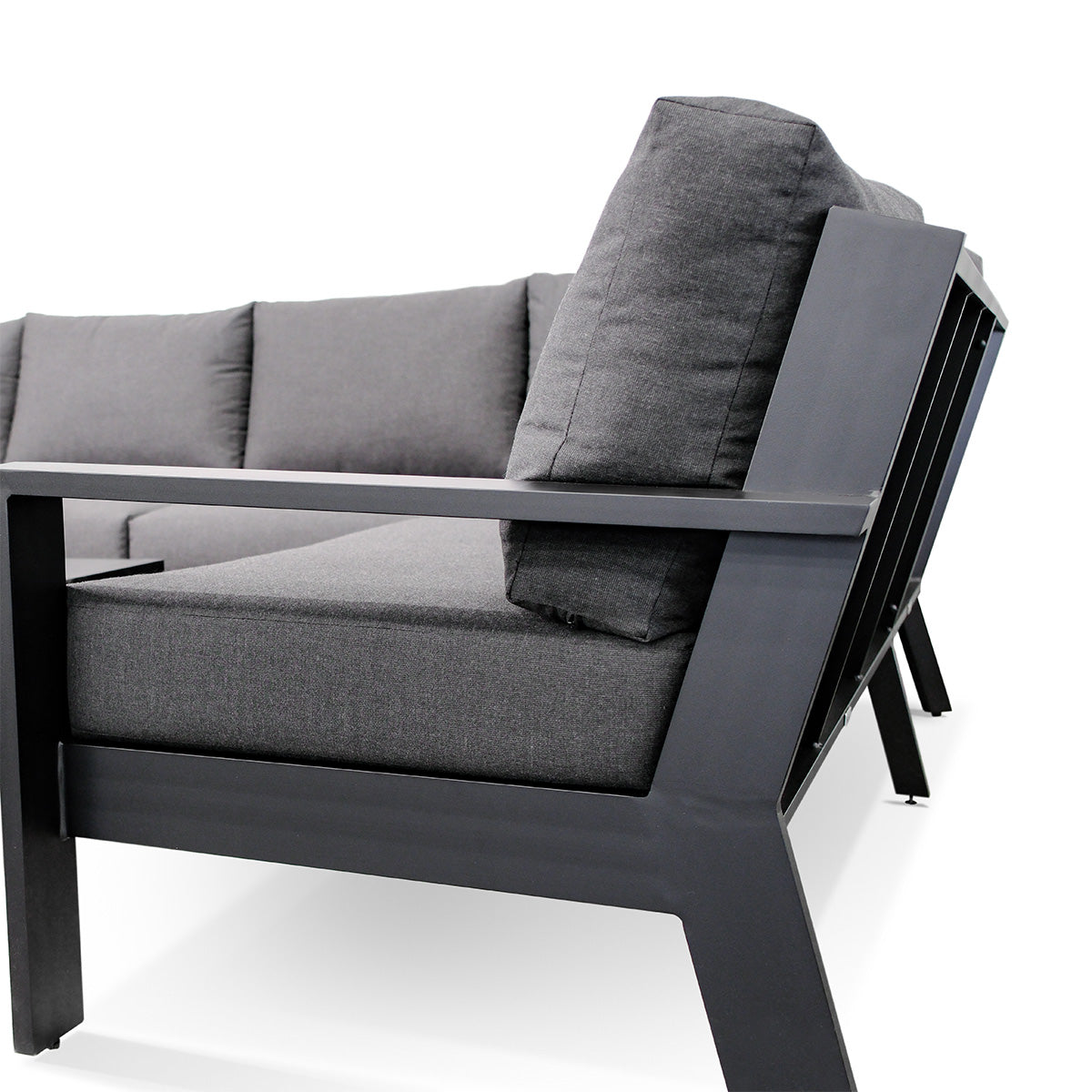 Magnolia Black Aluminum Sectional with Sunbrella® Cushions