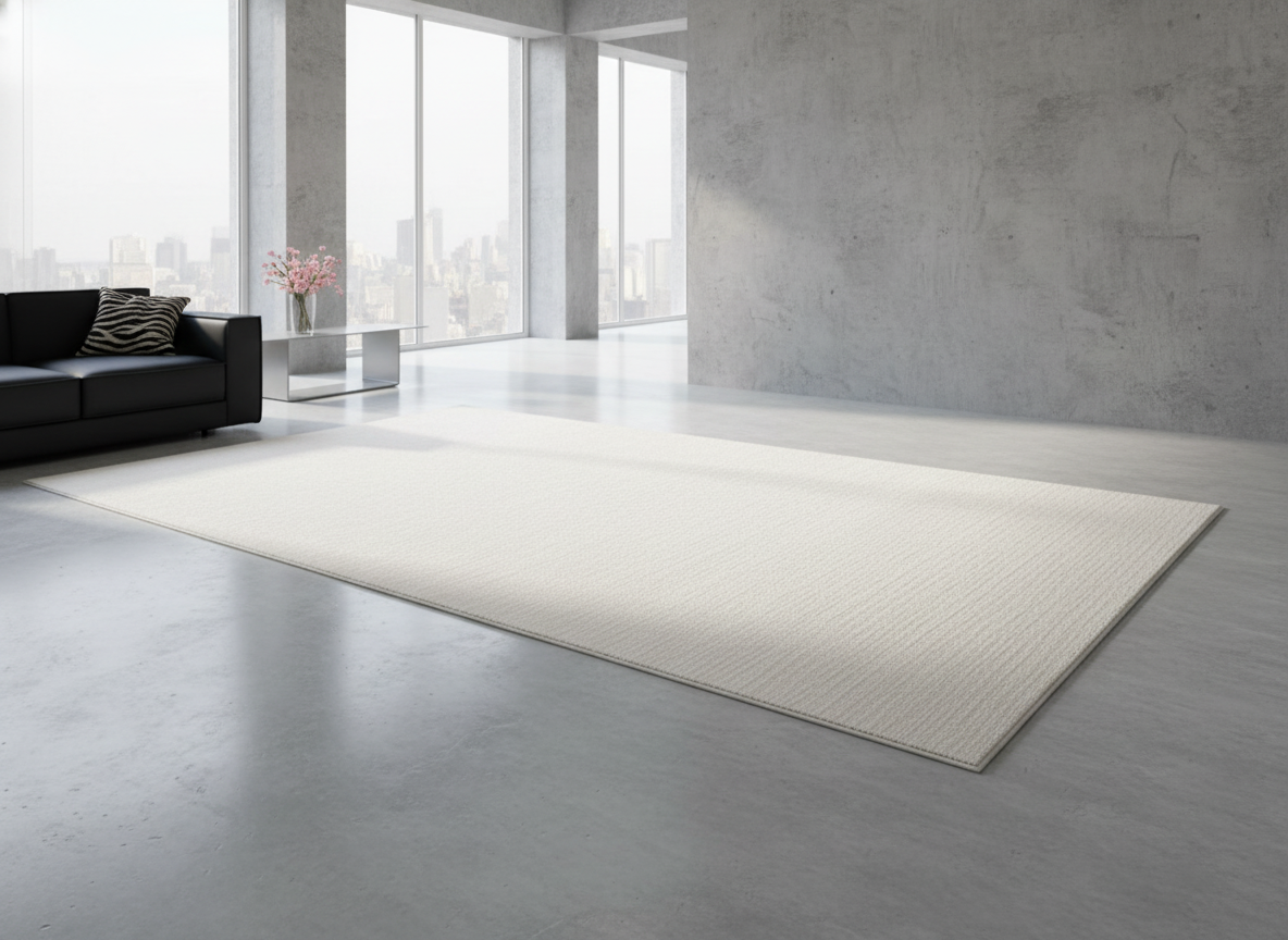 Cloud White Textured Diatom Silk Rug