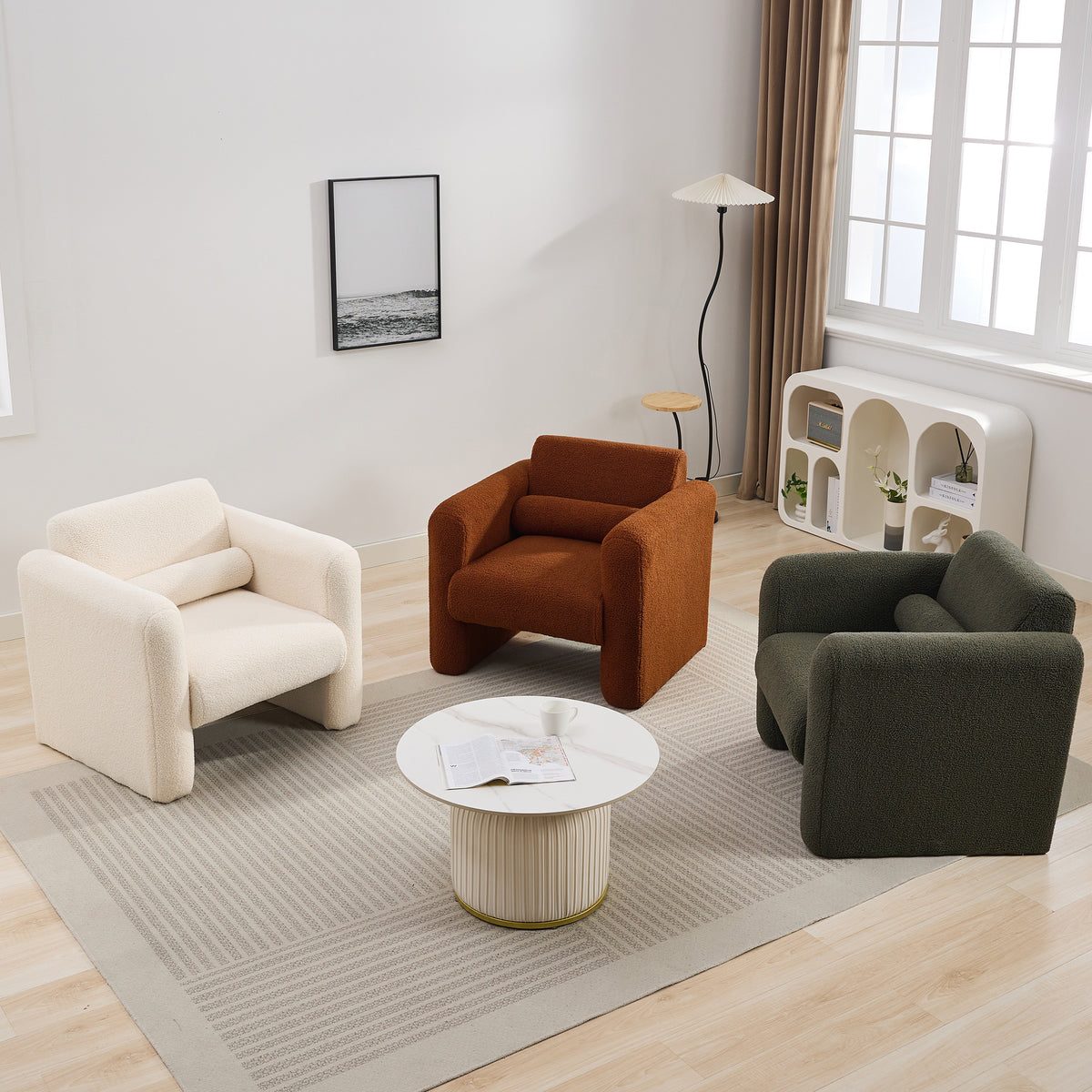 Sheepskin Armchair in Seaweed Green
