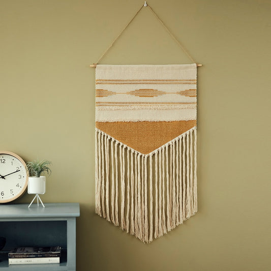 Vintage Fabric Macrame Wall Hanging