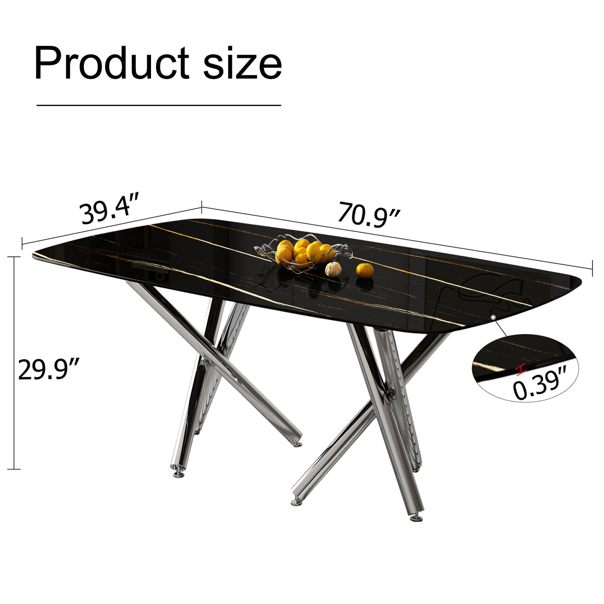 Large Minimalist Dining Table Gray