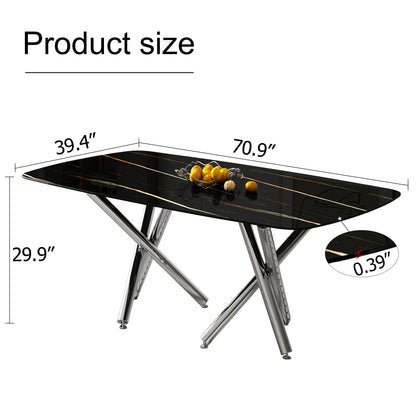 Large Minimalist Dining Table Gray