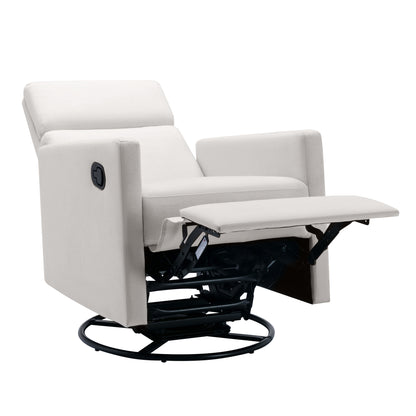 Beige Modern Upholstered Rocker Recliner Chair