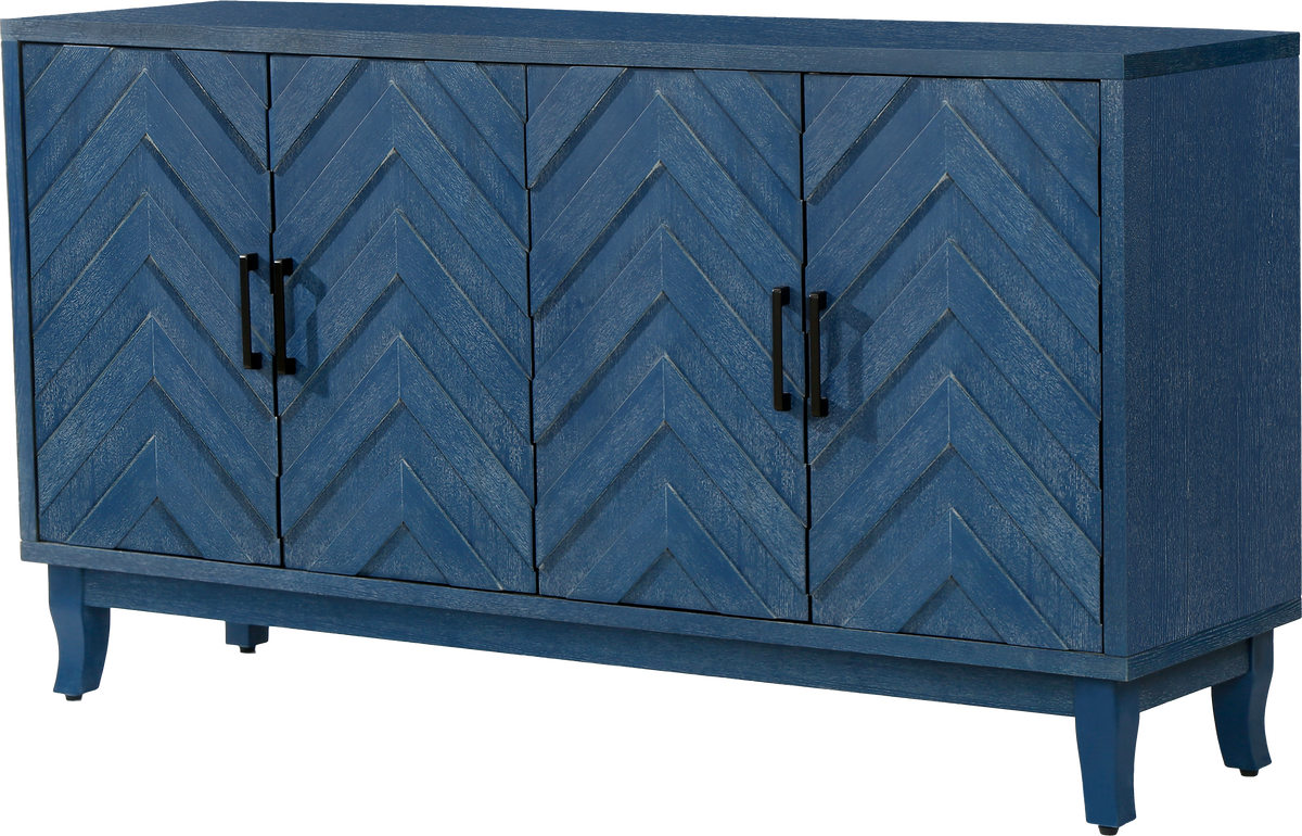 Vintage Wood Buffet Storage Cabinet – Rustic Sideboard