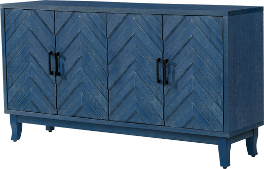 Vintage Wood Buffet Storage Cabinet – Rustic Sideboard