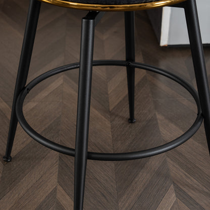 Adjustable Gray Bar Stool Set (2 pcs) – Modern Metal Base