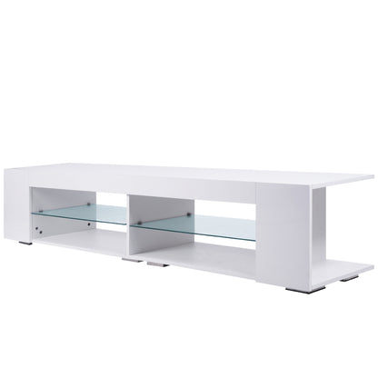 LED TV Stand High Gloss White
