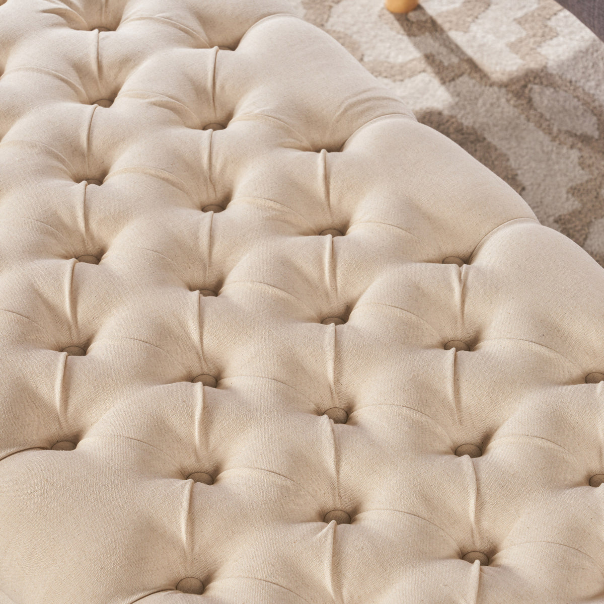 Juliana Velvet Storage Ottoman Beige