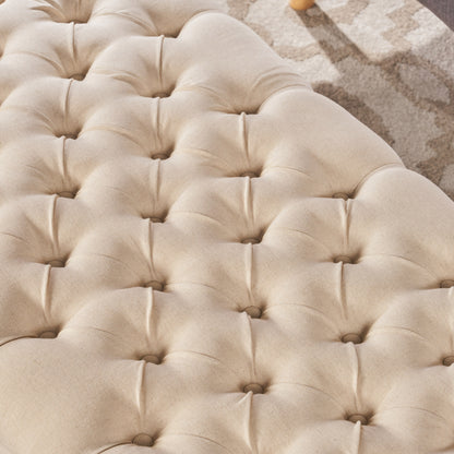 Juliana Velvet Storage Ottoman Beige