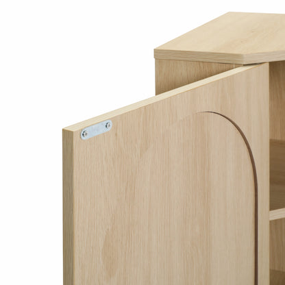 Rattan Corner Cabinet with Door and Shelf