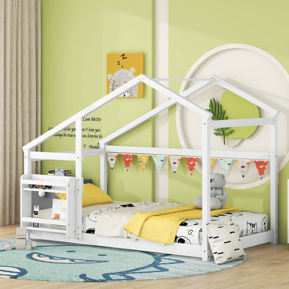 Twin Platform Bed White Finish