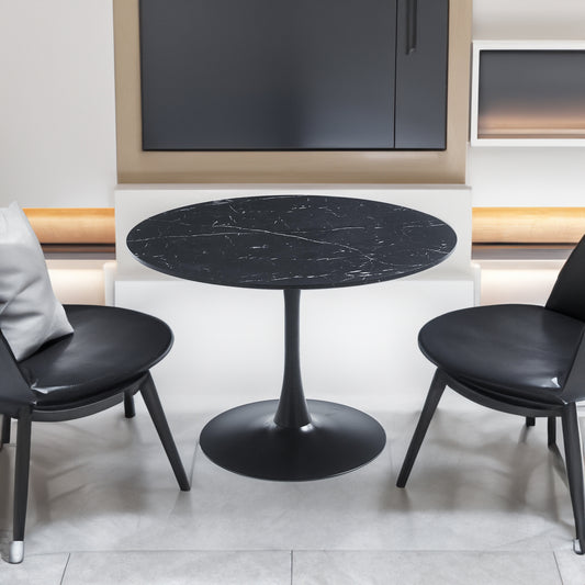 Black Tulip Round Dining Table MDF