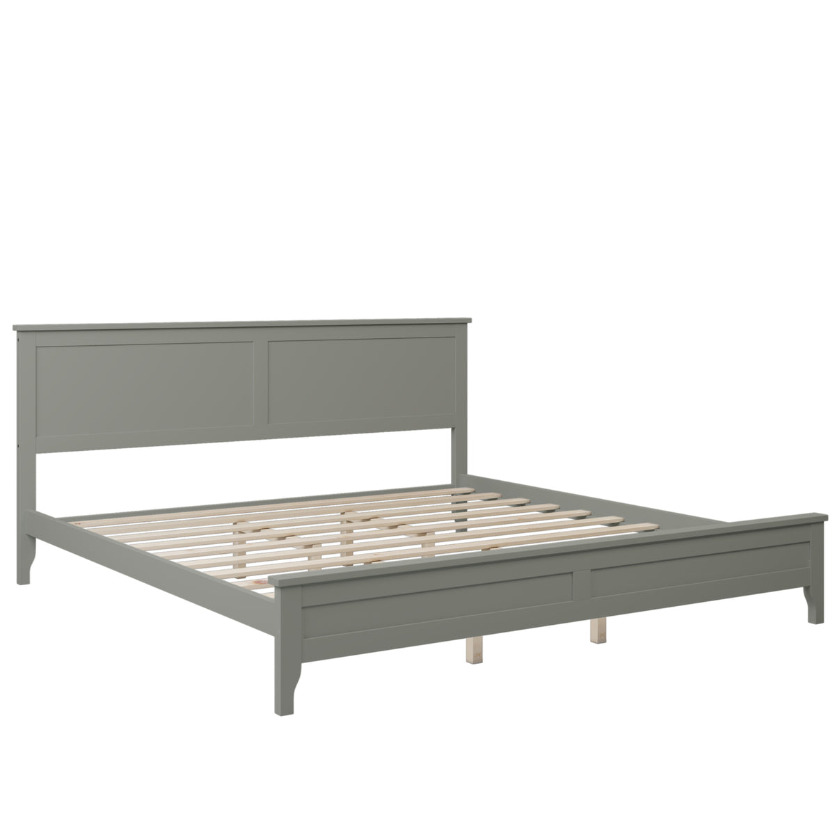 Gray Platform Bed King