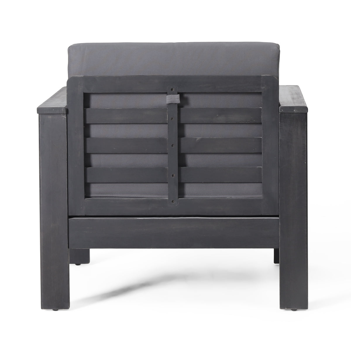 Outdoor Acacia Club Chairs (2 pcs) – Dark Gray