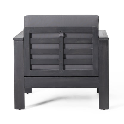 Outdoor Acacia Club Chairs (2 pcs) – Dark Gray