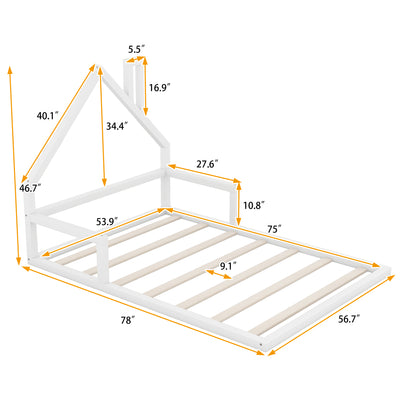 Full Platform Bed White