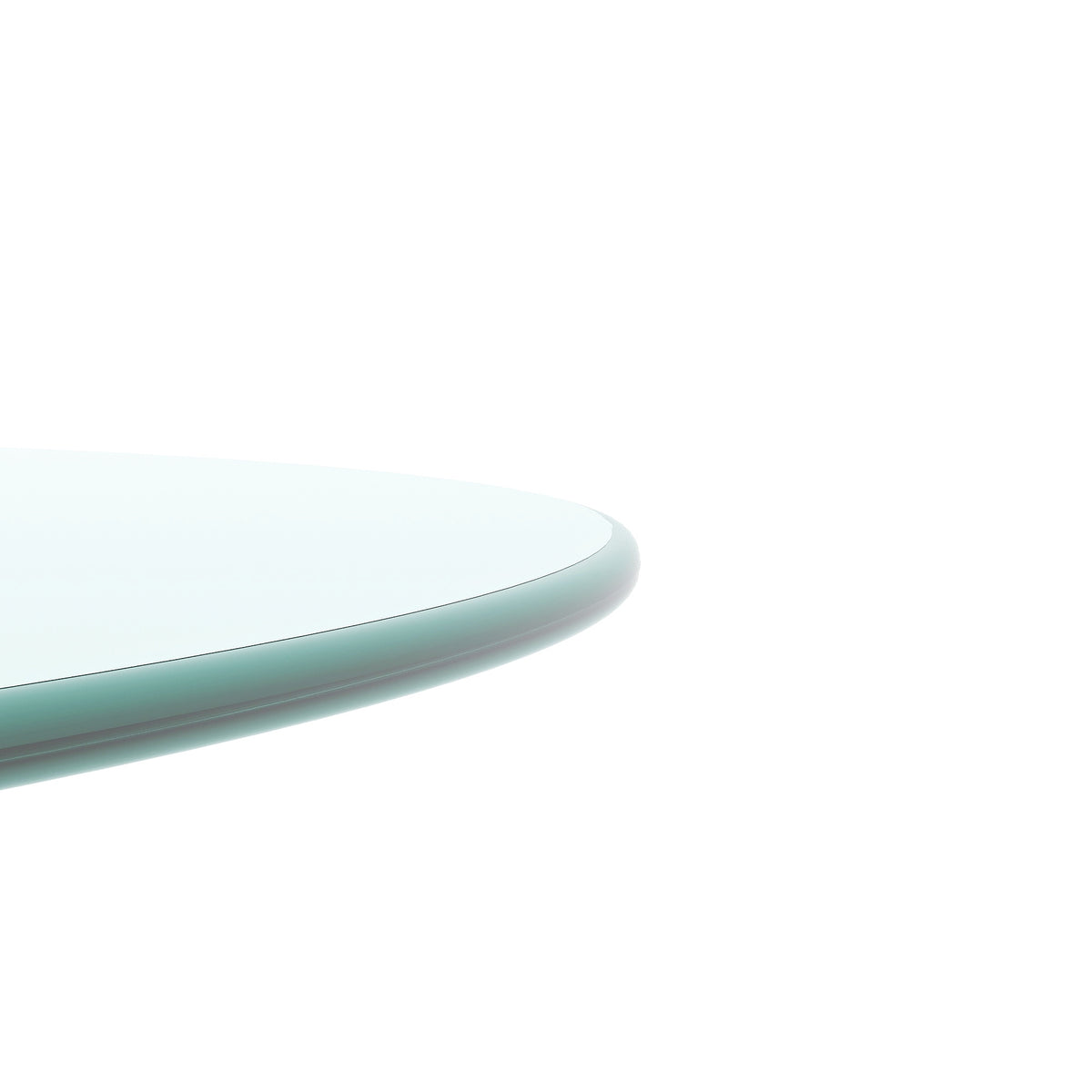 20" Round Tempered Glass Table Top – Clear 1/4" Thick with Polished Edge