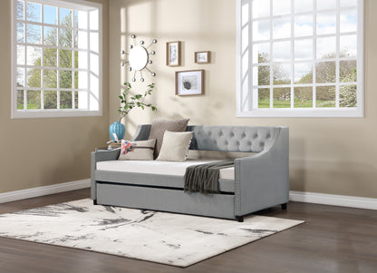 Tufted Twin Daybed with Trundle Beige