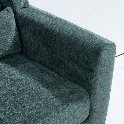 Upholstered Modern Accent Chair Blackish Green