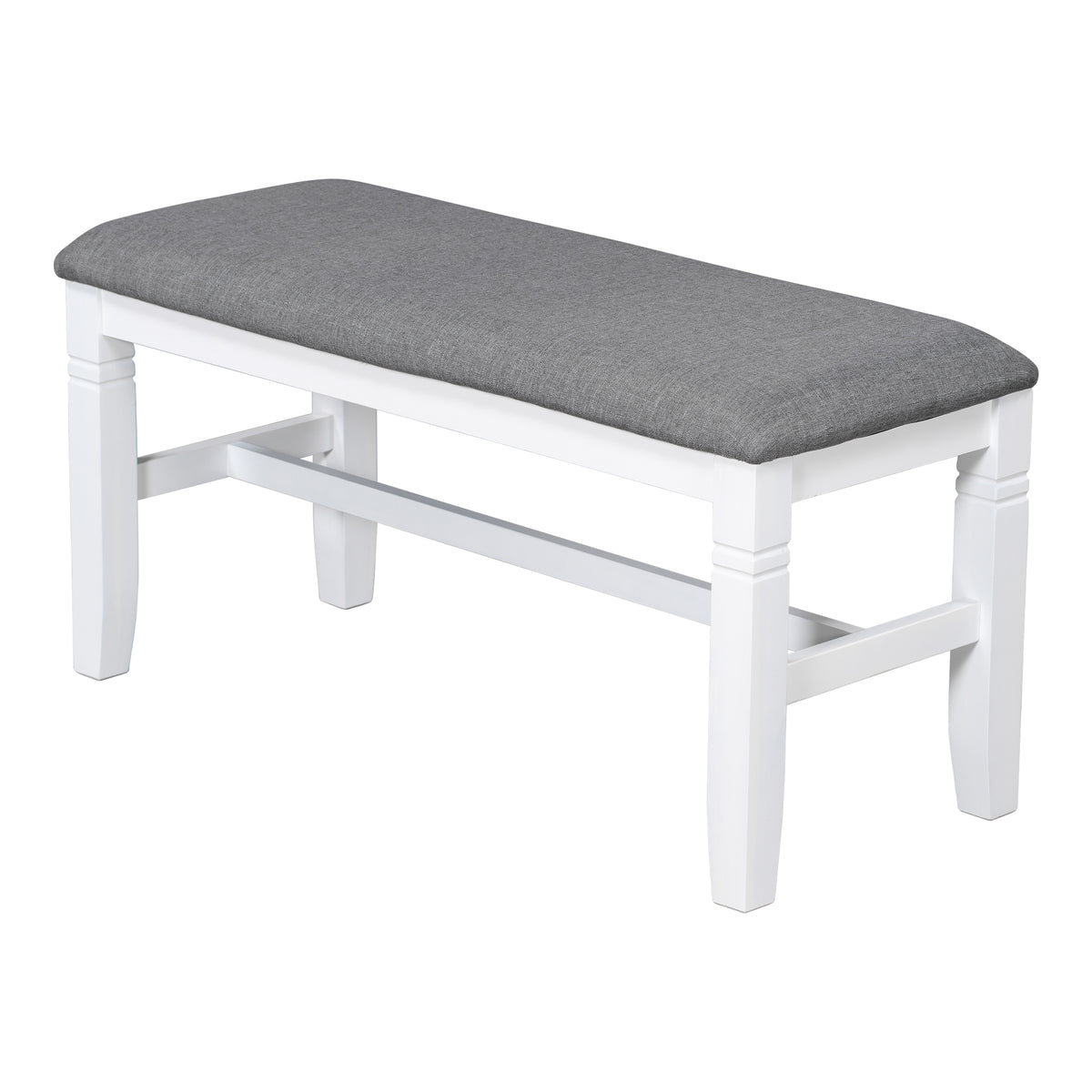 6-Piece Farmhouse Dining Set – Gray & White