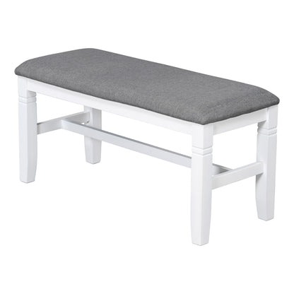 6-Piece Farmhouse Dining Set – Gray & White