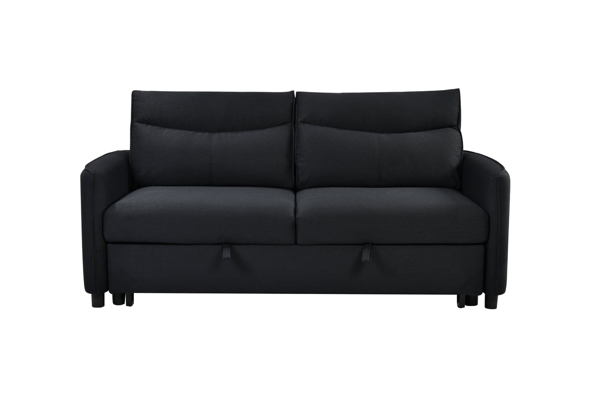 Convertible Sofa Bed with Pullout Black