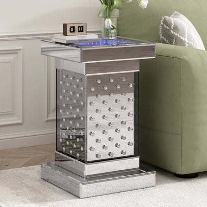 Crystal LED Side Table White