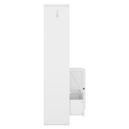 Hall Tree Storage Cabinet White
