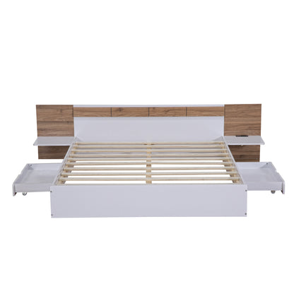 Queen Platform Bed White