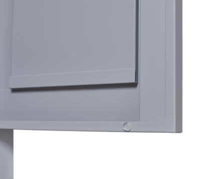 Grey Metal Kitchen Storage Cabinet with Doors