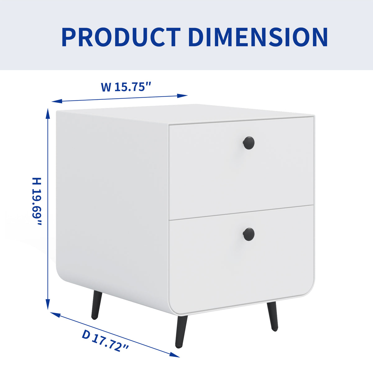 Modern Nightstand Cabinet with Storage