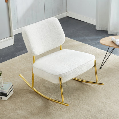 Suede Rocking Lounge Chair – Beige