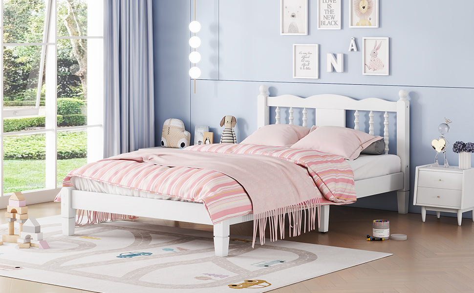 Twin Upholstered Bed with Column Headboard