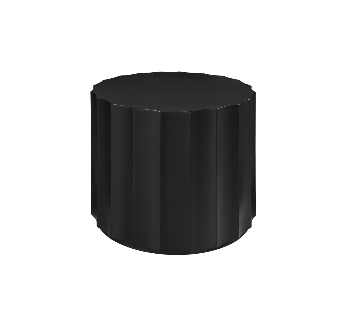 Black 2-Piece Round Nesting Coffee Table Set – Modern MDF with Lacquered Finish