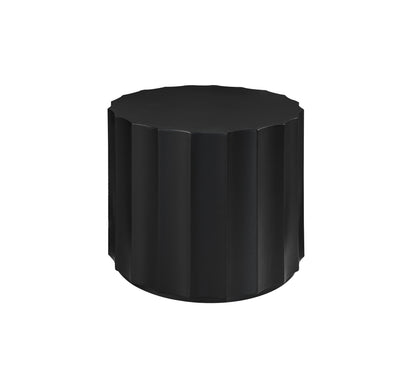 Black 2-Piece Round Nesting Coffee Table Set – Modern MDF with Lacquered Finish