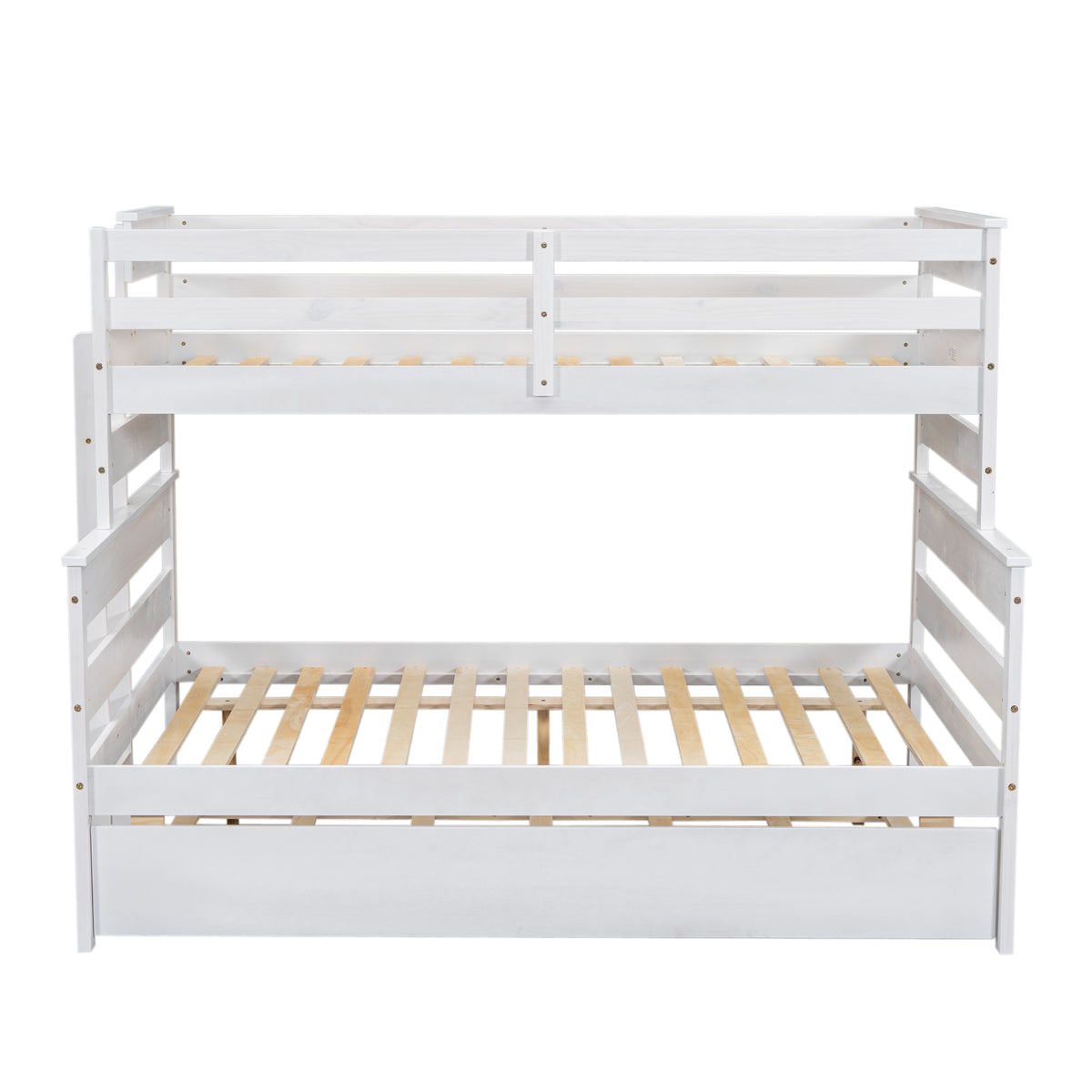 Twin-Full Bunk Bed with Trundle – White