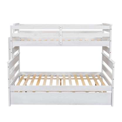 Twin-Full Bunk Bed with Trundle – White