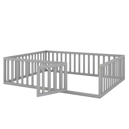 Queen Platform Bed Gray