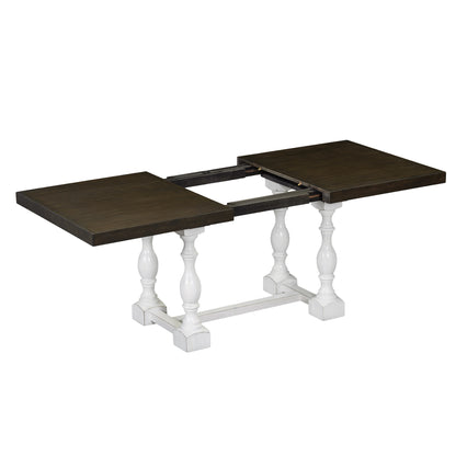 6-Piece Extendable Dining Set Distressed White