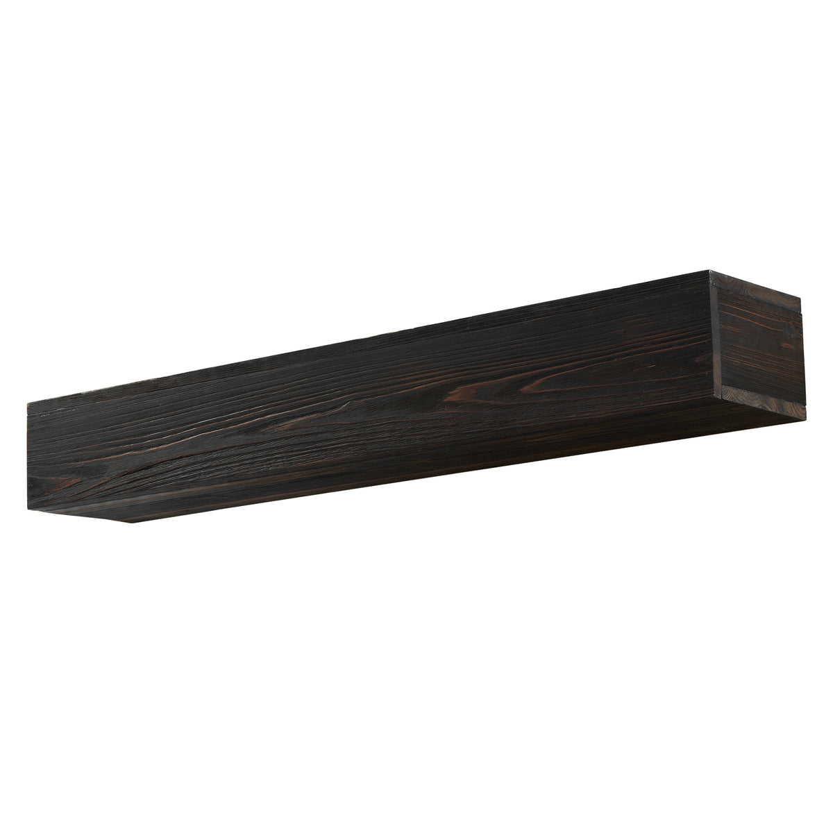 72-Inch Rustic Wood Floating Fireplace Mantel Espresso